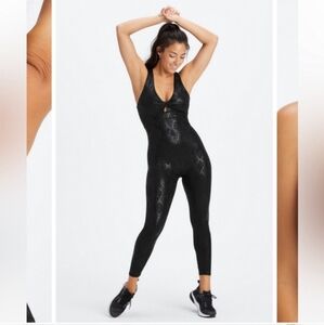 Fabletics Twist front onesie snake pattern